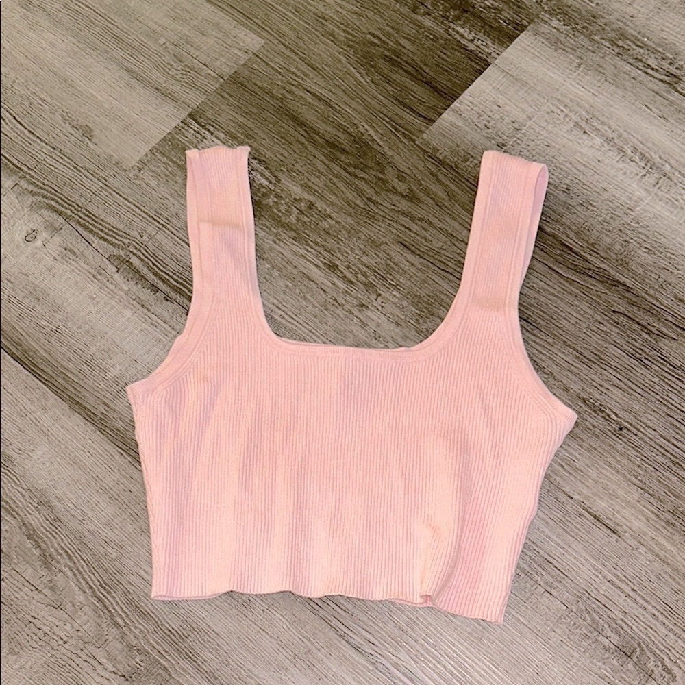 Rusty sweater knit square neck crop top